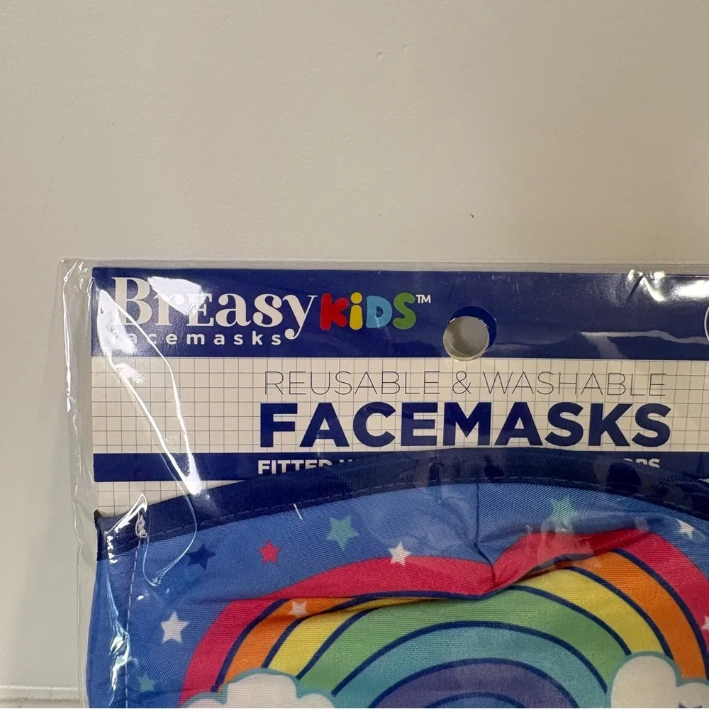 Breasy Kids 2 Face Masks Rainbows Reusable & Washable Summer Masks